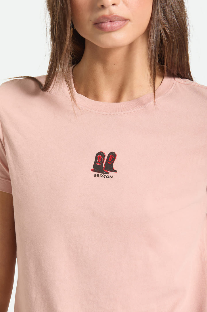 Brixton Women's Two Boots Slim Crew T-Shirt - Silver Pink - Sun Diego Boardshop
