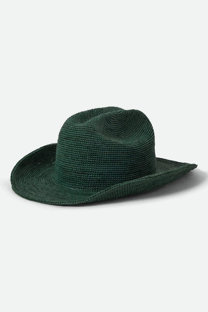 Brixton Women's Odessa Straw Packable Cowboy Hat - Primal Green - Sun Diego Boardshop