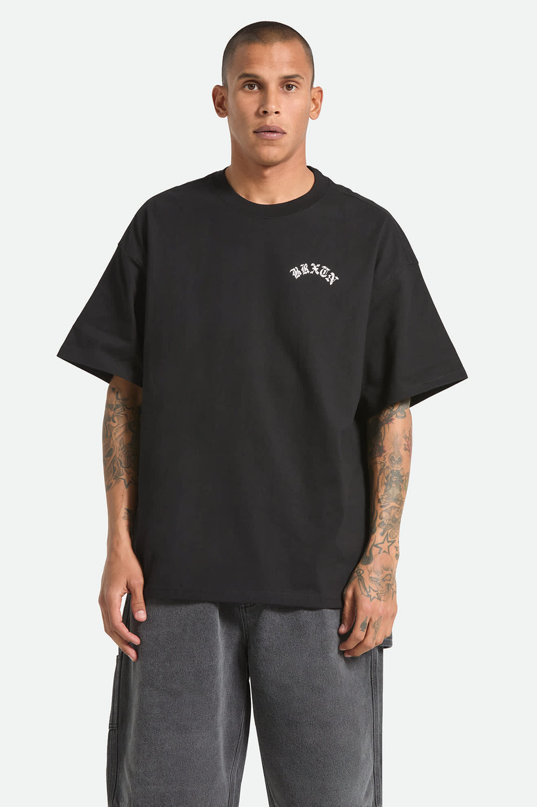Brixton Men's Drive Short Sleeve Oversized T-Shirt - Black - Sun Diego Boardshop