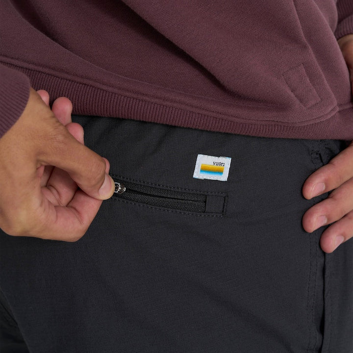 Vuori Ripstop Pant - Charcoal  - Back Zipper