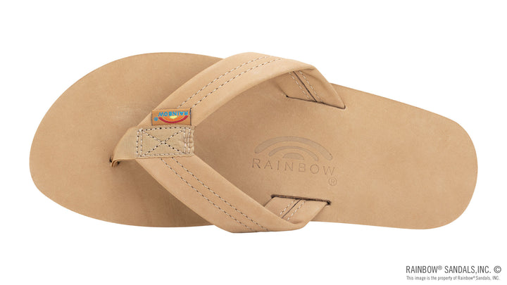 Rainbow Single Layer Premier Leather With Arch Support 1" Strap - Sierra Brown - Sun Diego Boardshop