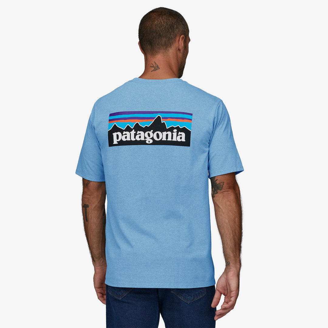 Patagonia Men's P-6 Logo Responsibili-Tee - Lago Blue (Back)