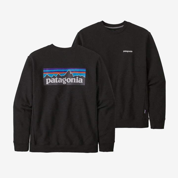 Patagonia P-6 Logo Uprisal Crew Sweatshirt - Black (Front & Back)