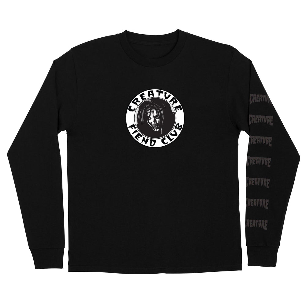 Creature Fiend Club Relic Front Mens Creature Longsleeve T-Shirt - Black - Sun Diego Boardshop