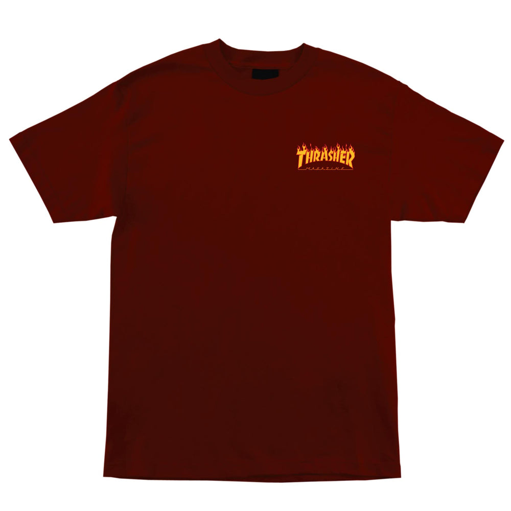 Santa Cruz Thrasher Flame Dot Santa Cruz Men'S T-Shirt - Burgundy - Sun Diego Boardshop