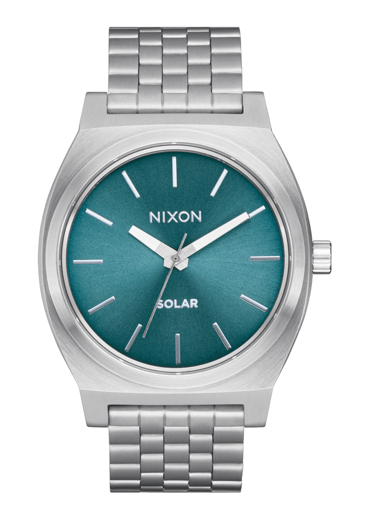 Nixon Time Teller Solar - Silver/Dusty Blue Sunray (Front)