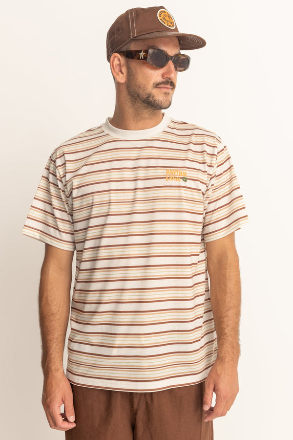 RHYTHM Vintage Stripe Ss T Shirt - NATURAL - Sun Diego Boardshop
