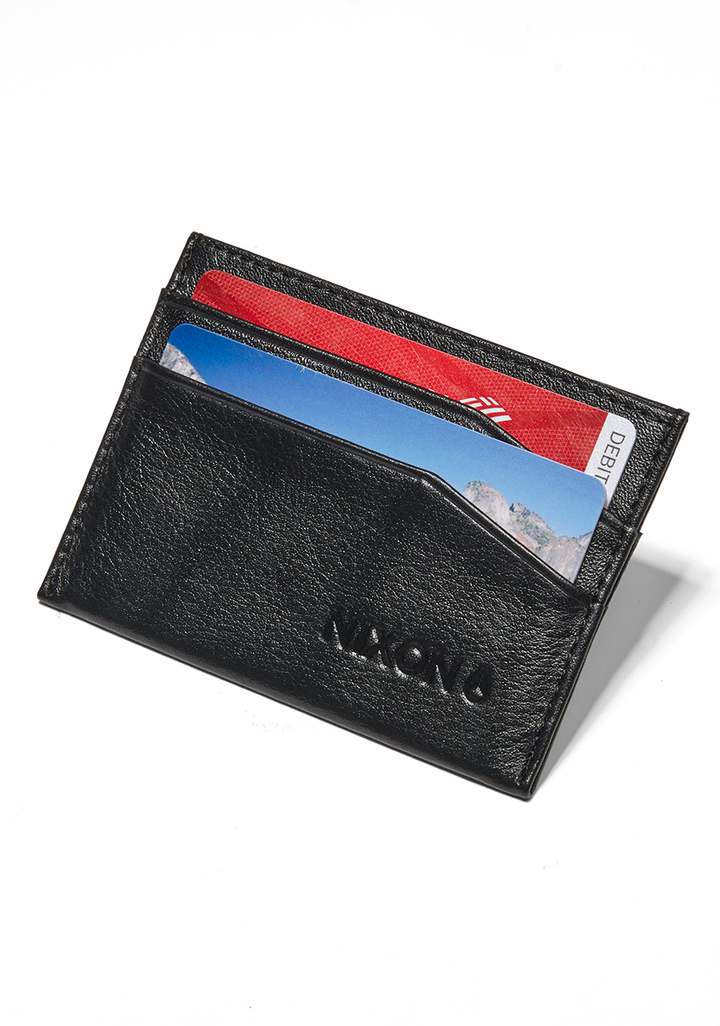 Nixon Flaco Leather Card Wallet - Black - Sun Diego Boardshop