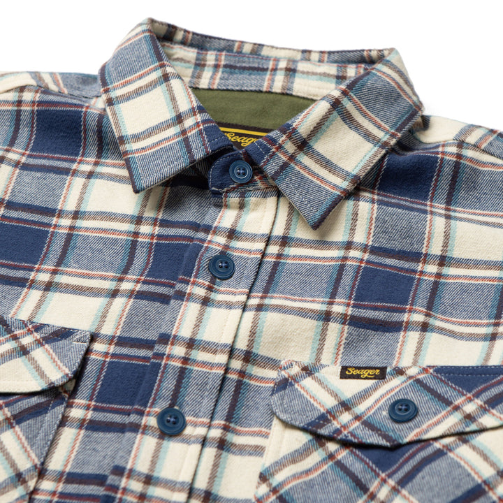 Seager Calico Flannel - Natural Blue - Sun Diego Boardshop