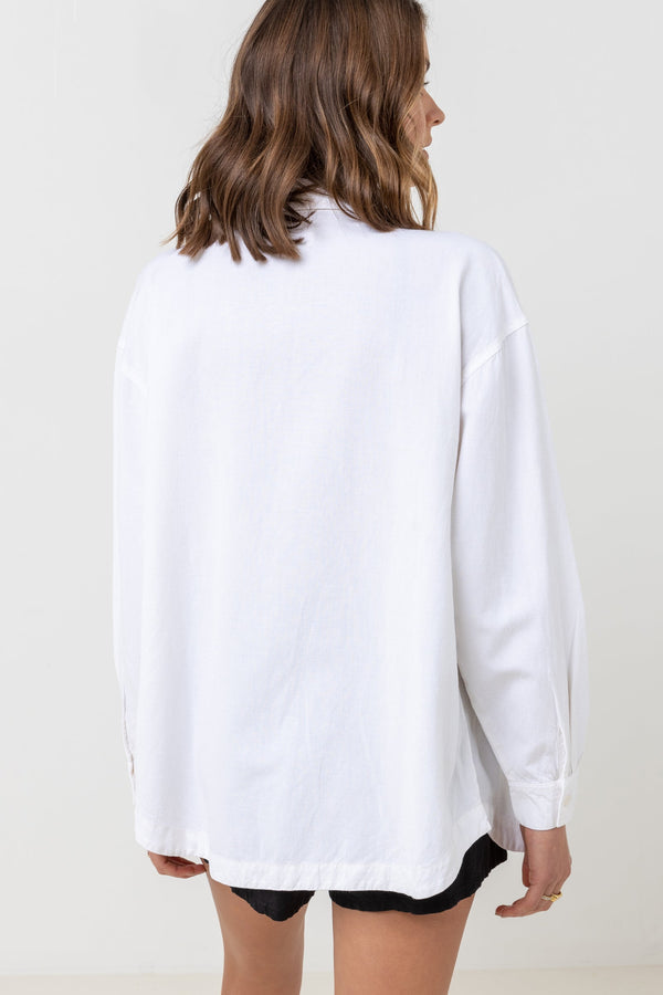 Rhythm Classic Oversized Shirt - White - Sun Diego Boardshop