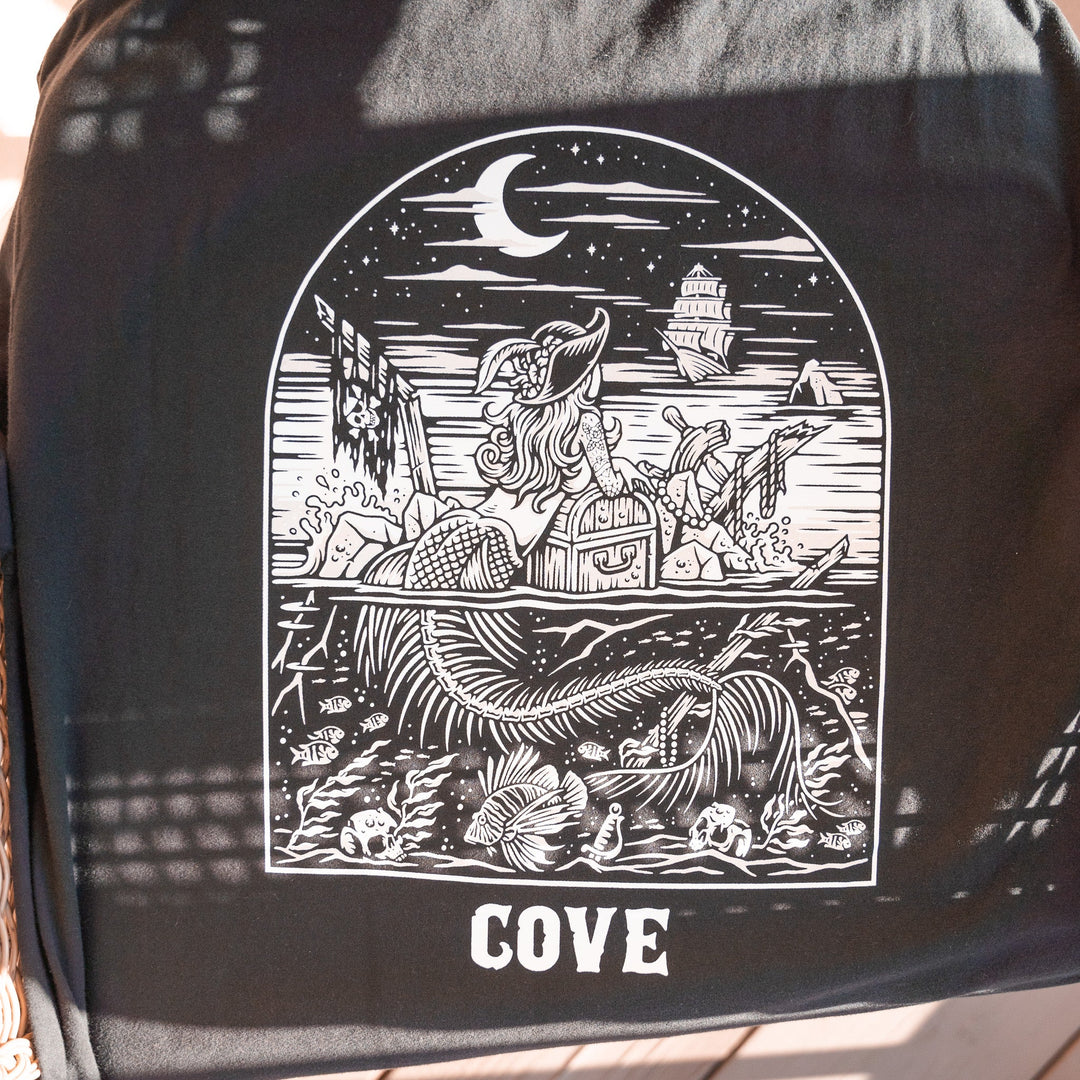 Cove Tatted Mermaid Tee - Black (Back Logo)