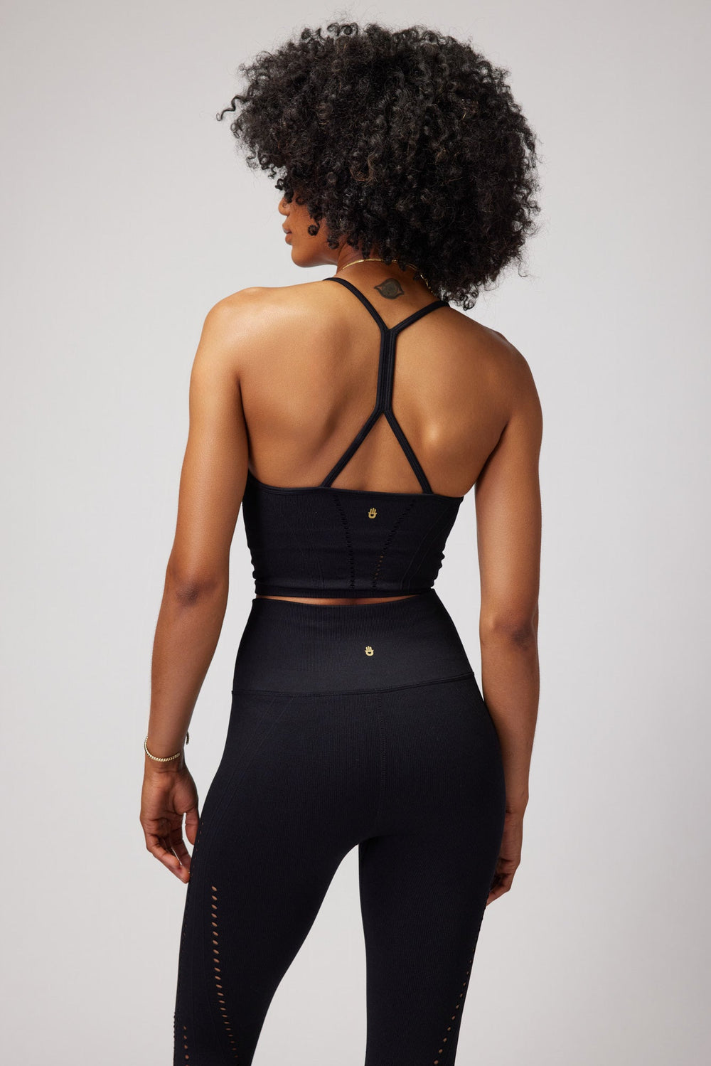 Spiritual Gangster Thea Seamless Crop Tank - Black - Sun Diego Boardshop