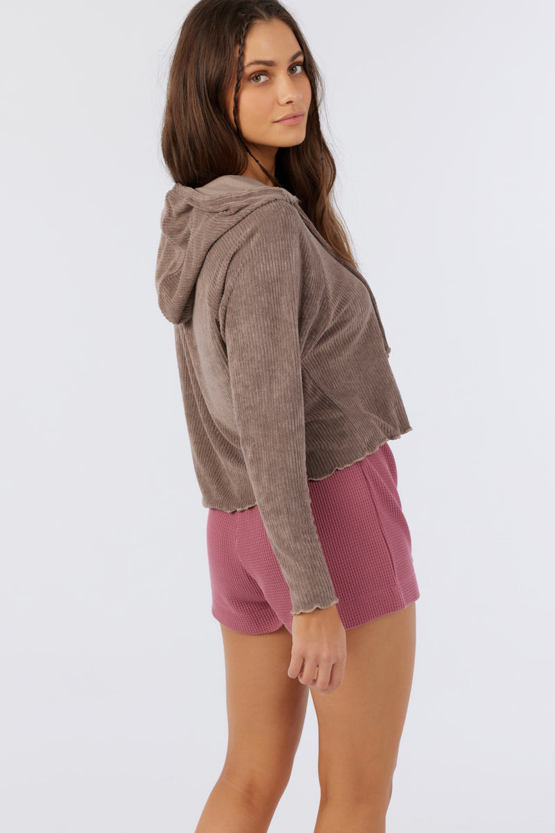O'Neill Cammie Hoodie Top - Taupe Gray - Sun Diego Boardshop