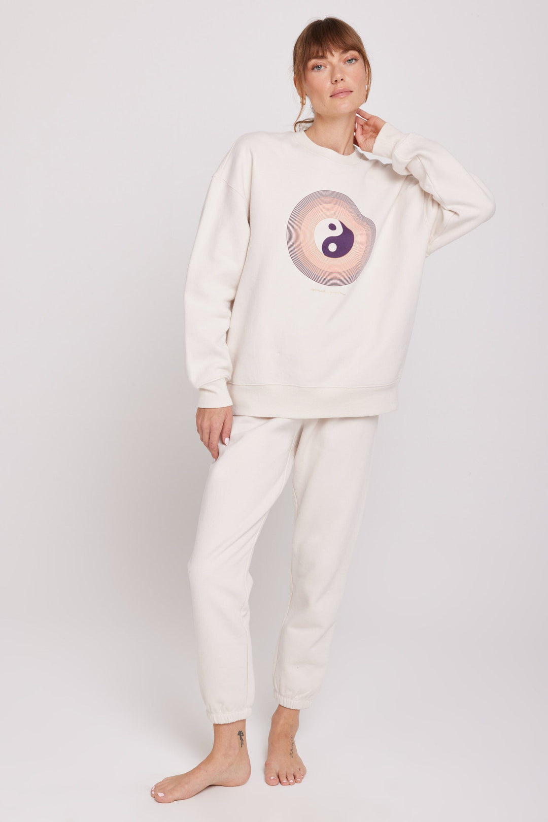 Spiritual Gangster Yin Yang Malibu Sweatpant - White Sand - Sun Diego Boardshop