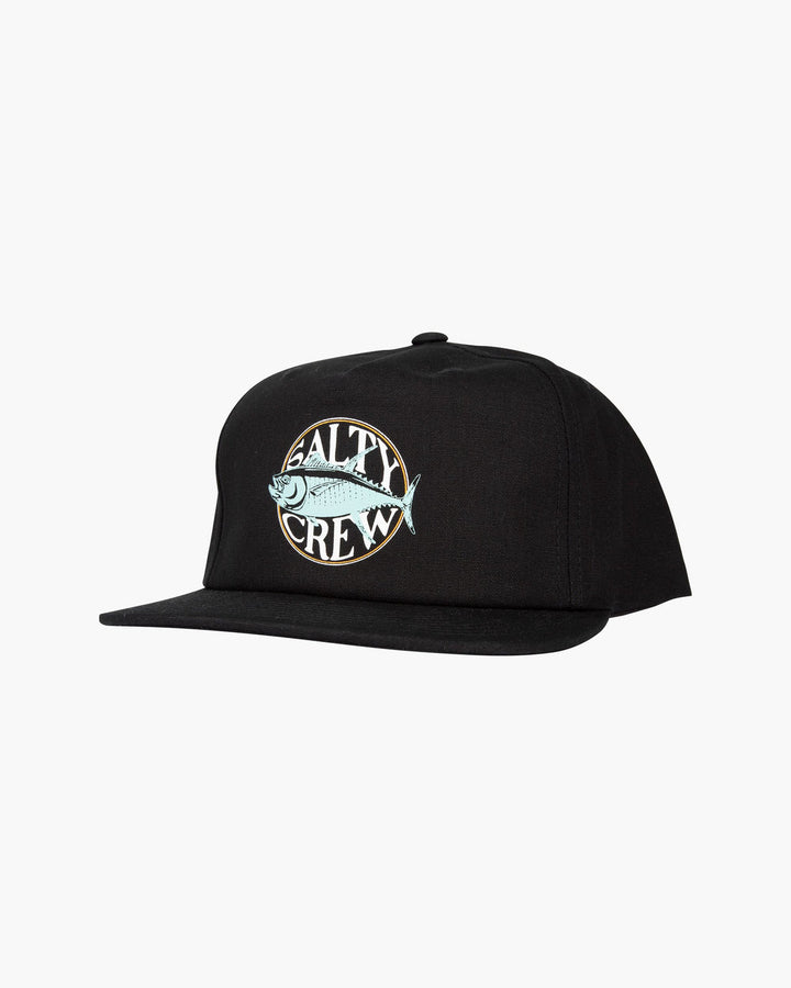 Salty Crew Tuna Time 5 Panel Hat - Black (Front)
