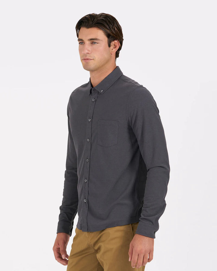 Vuori Long-Sleeve Ace Button-Down - Charcoal - Sun Diego Boardshop