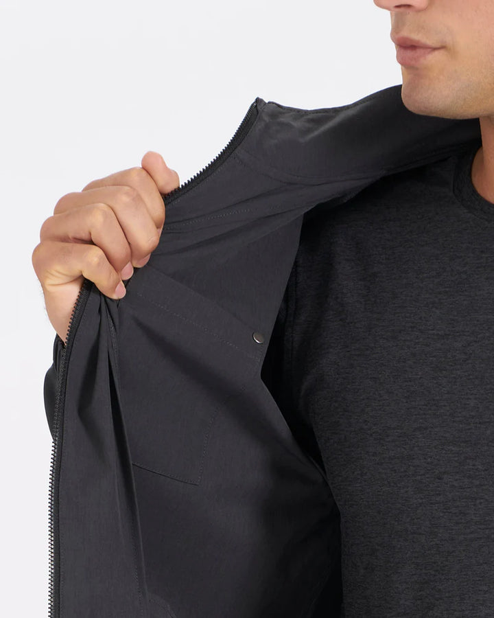 Vuori Venture Track Jacket - Black Linen Texture - Sun Diego Boardshop