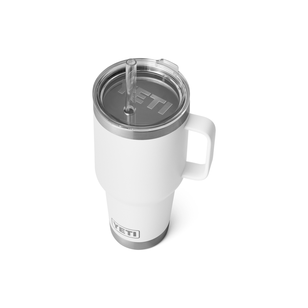 Yeti Rambler 35oz Mug with Straw Lid - White (Top)