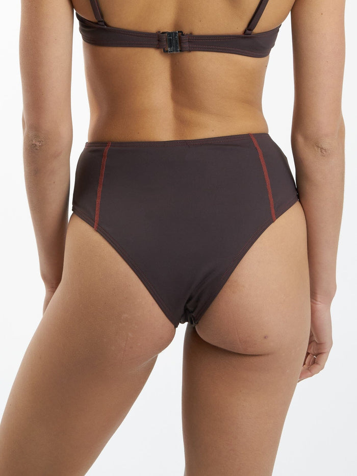Thrills Nexus High Waist Bikini Bottom - Chocolate Plum - Sun Diego Boardshop