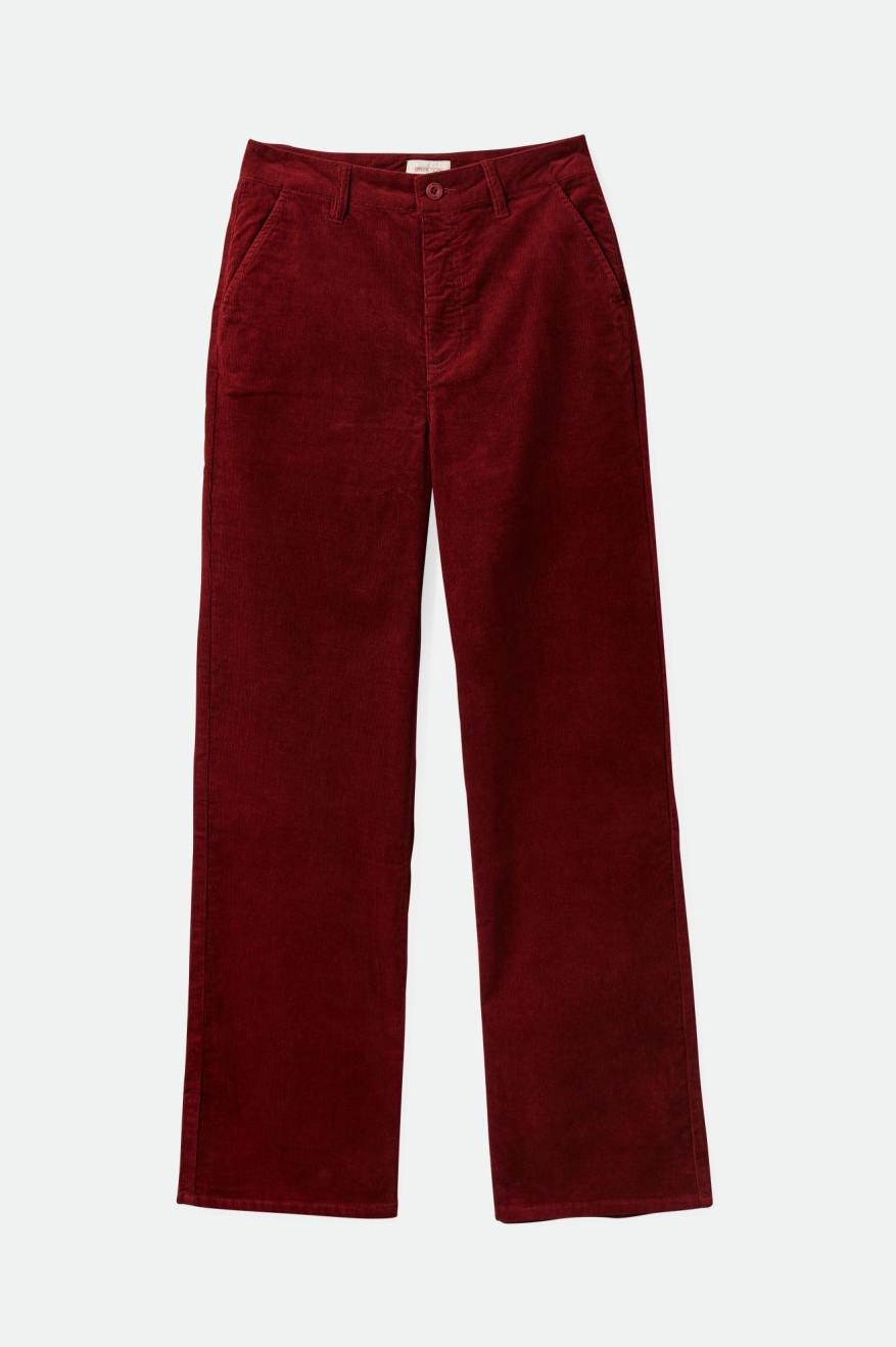 Brixton Victory Full Length Wide Leg Pant - Dark Burgundy - Sun Diego Boardshop