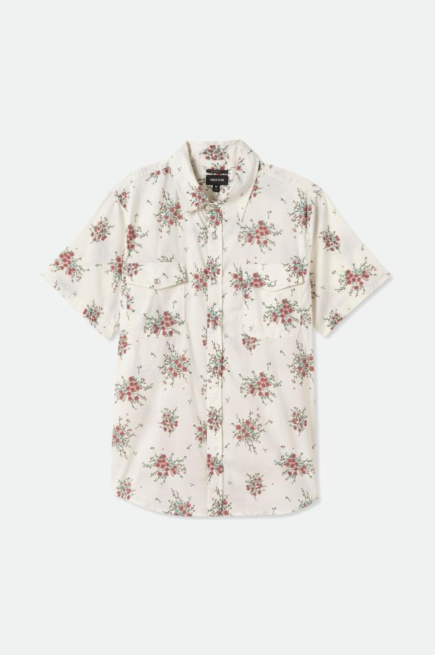 Brixton Wayne Stretch Short Sleeve Woven Shirt - Offwhitewildfloral - Sun Diego Boardshop