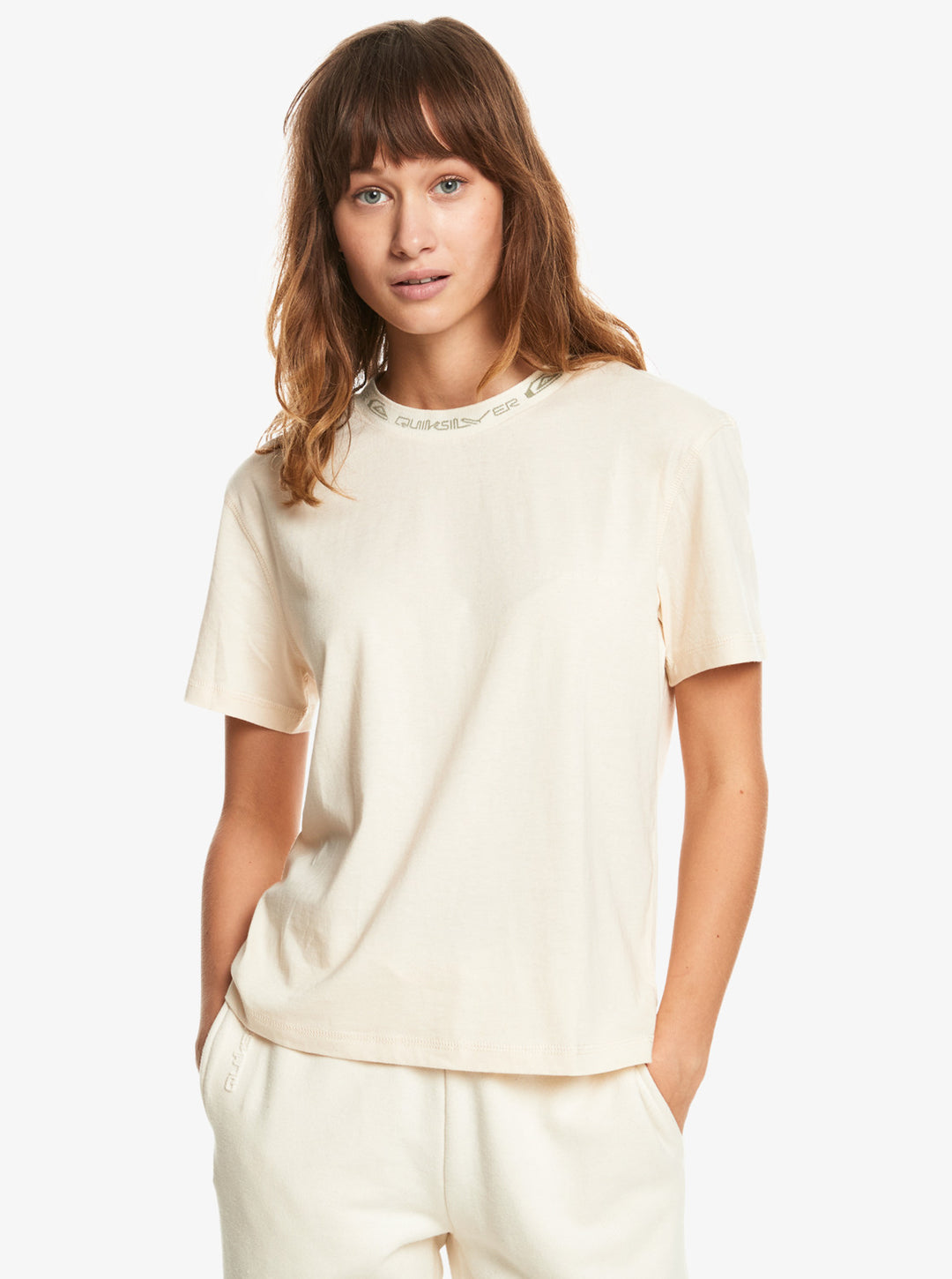 Quiksilver Womens Quiet Energy Cropped T-Shirt - Ecru - Sun Diego Boardshop