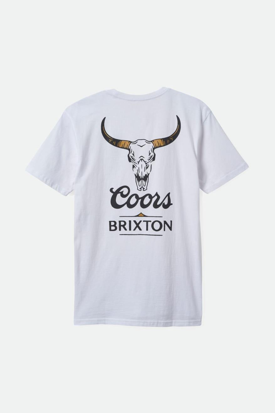 Brixton Coors Bull S/S Tailored Tee - White - Sun Diego Boardshop