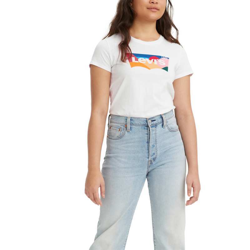 Levi's Logo Graphic Perfect T-Shirt - Batwing Fill Rolling Hills White (Front)