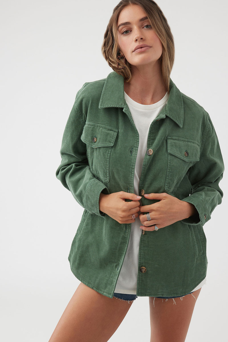 O'Neill Tidal Button-Up Jacket - Moss (Front)