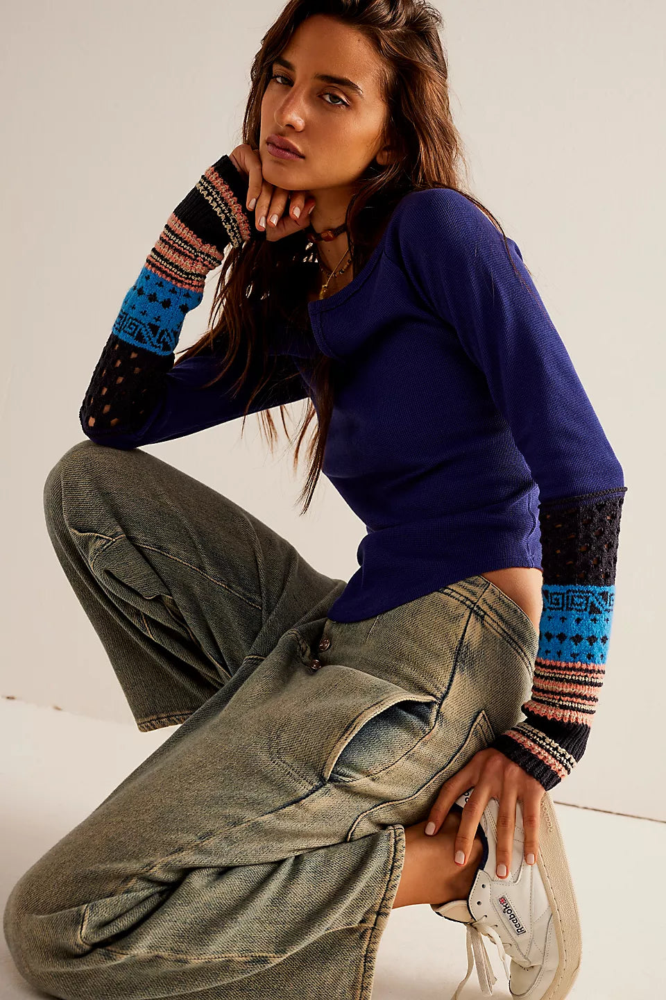 Free People We The Free Cozy Craft Cuff - Navy Combo - Sun Diego Boardshop